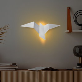 Opviq Lámpara de pared blanca con cuerpo de metal